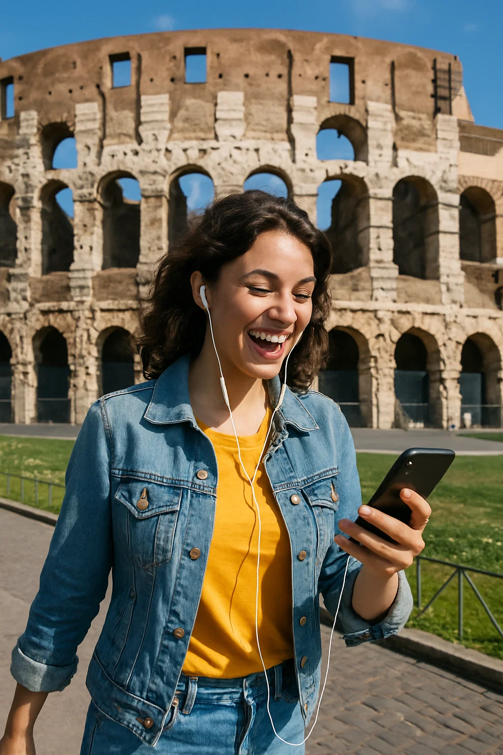 White woman at Colosseum, Rome
